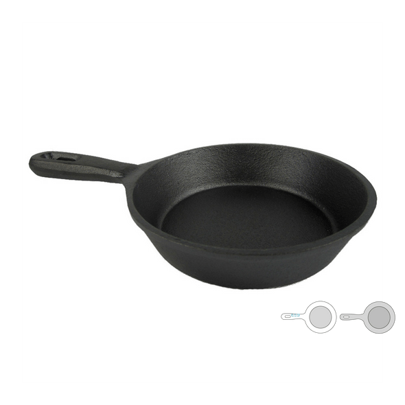 Black Iron Enamelled Frying Pan